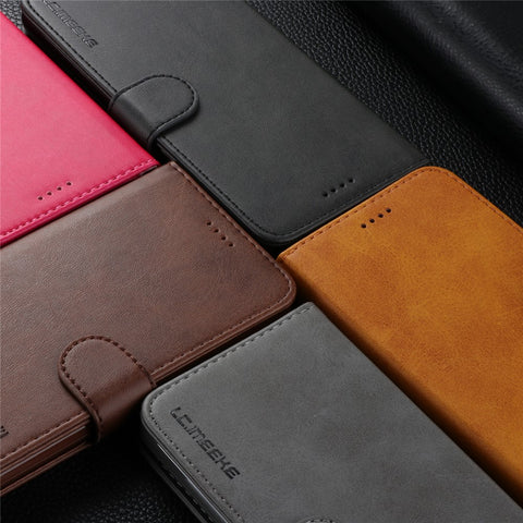 LC.IMEEKE Wallet Leather Stand Shell Case for Huawei P20 Pro Dual Sided Magnetic Clasp Cover Case