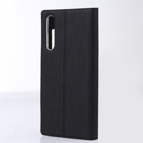VILI DMX Cross Texture View Window Leather Shell with Stand for Huawei P20 Pro
