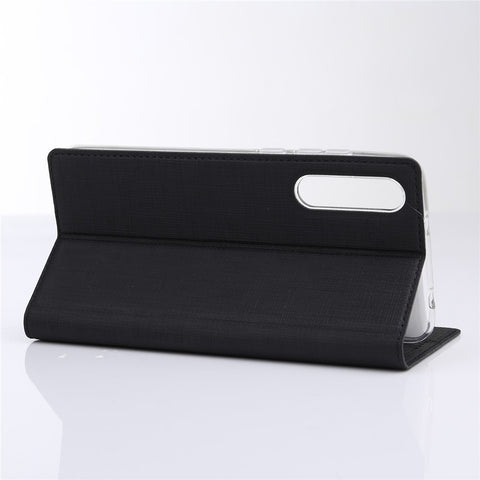 VILI DMX Cross Texture View Window Leather Shell with Stand for Huawei P20 Pro