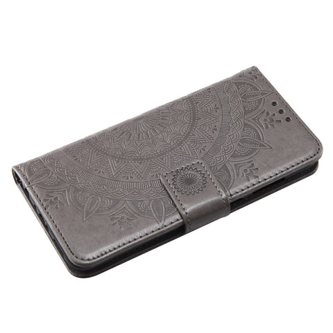 Imprint Butterfly Flower Wallet Leather Stand Case for Huawei P Smart / Enjoy 7S