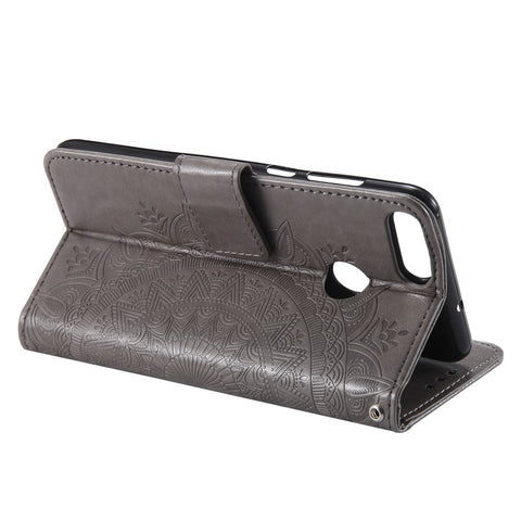 Imprint Butterfly Flower Wallet Leather Stand Case for Huawei P Smart / Enjoy 7S