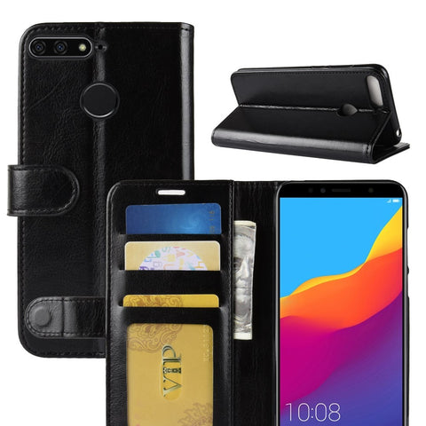 Crazy Horse Leather Wallet Mobile Casing for Huawei Honor 7A (With Fingerprint Sensor) / Honor 7A Pro / Enjoy 8e