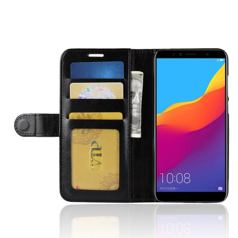 Crazy Horse Leather Wallet Mobile Casing for Huawei Honor 7A (With Fingerprint Sensor) / Honor 7A Pro / Enjoy 8e