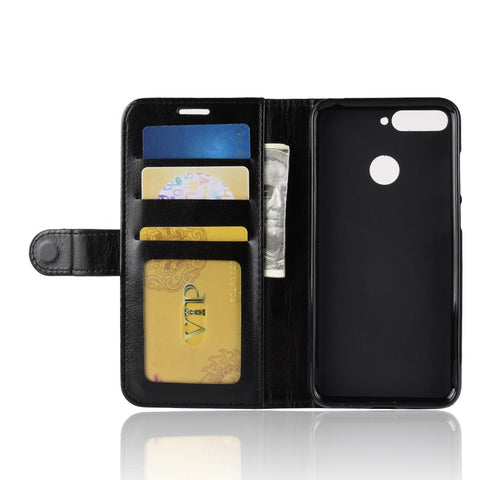 Crazy Horse Leather Wallet Mobile Casing for Huawei Honor 7A (With Fingerprint Sensor) / Honor 7A Pro / Enjoy 8e