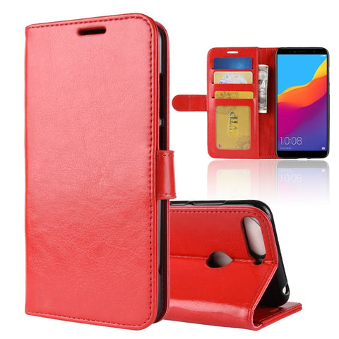 Crazy Horse Leather Wallet Mobile Casing for Huawei Honor 7A (With Fingerprint Sensor) / Honor 7A Pro / Enjoy 8e