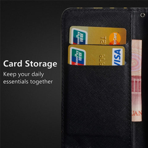 Pattern Printing Wallet Stand Leather Flip Mobile Cover for Huawei P Smart / Enjoy 7S