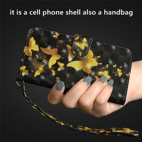 Pattern Printing Wallet Stand Leather Flip Mobile Cover for Huawei P Smart / Enjoy 7S