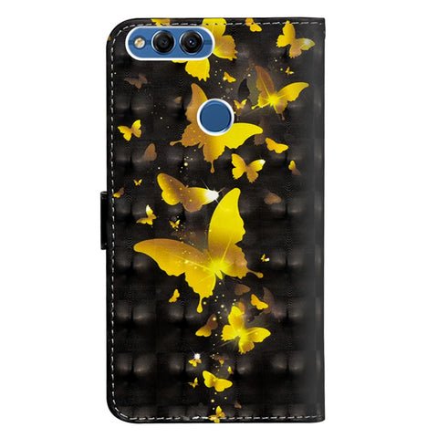 Pattern Printing Wallet Stand Leather Flip Mobile Cover for Huawei P Smart / Enjoy 7S