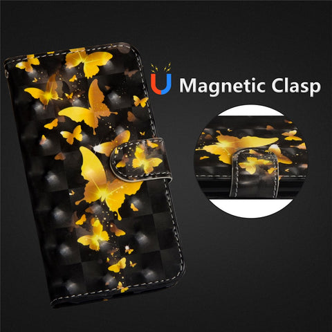 Pattern Printing Wallet Stand Leather Flip Mobile Cover for Huawei P Smart / Enjoy 7S