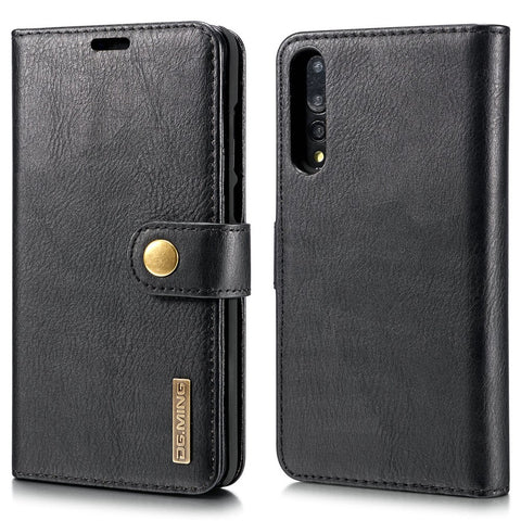 DG.MING For Huawei P20 Pro Detachable 2-in-1 Anti-scratch Split Leather Wallet Shell + PC Back Case
