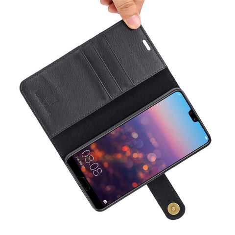 DG.MING For Huawei P20 Pro Detachable 2-in-1 Anti-scratch Split Leather Wallet Shell + PC Back Case