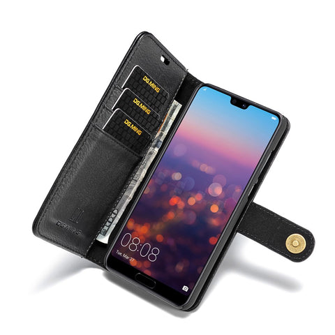 DG.MING For Huawei P20 Pro Detachable 2-in-1 Anti-scratch Split Leather Wallet Shell + PC Back Case