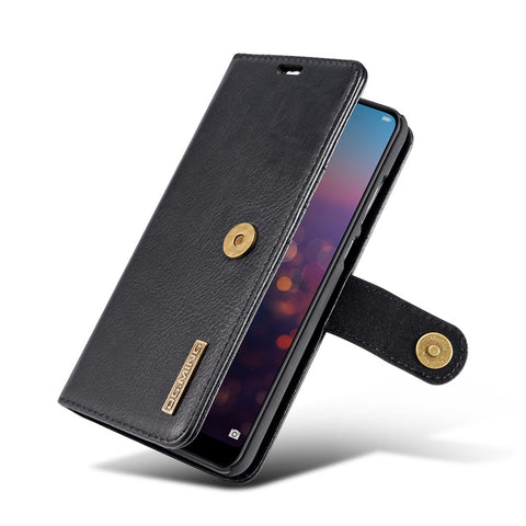 DG.MING For Huawei P20 Pro Detachable 2-in-1 Anti-scratch Split Leather Wallet Shell + PC Back Case