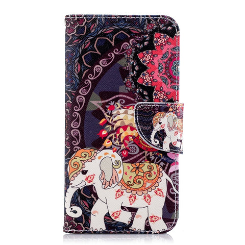 Patterned Leather Wallet Stand Mobile Case for Huawei P20 Lite / Nova 3e