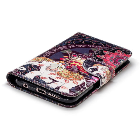 Patterned Leather Wallet Stand Mobile Case for Huawei P20 Lite / Nova 3e