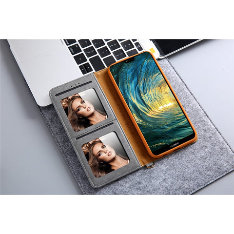 CMAI2 PU Leather Card Slots Folio Protective Case with Stand for Huawei P20