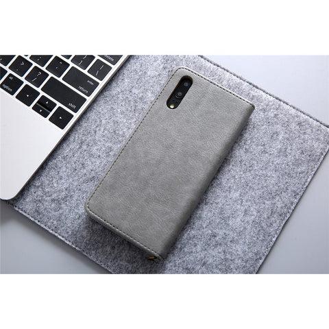 CMAI2 PU Leather Card Slots Folio Protective Case with Stand for Huawei P20