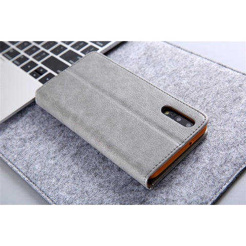 CMAI2 PU Leather Card Slots Folio Protective Case with Stand for Huawei P20