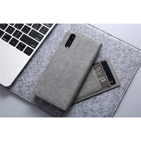 CMAI2 PU Leather Card Slots Folio Protective Case with Stand for Huawei P20