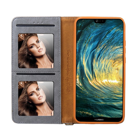 CMAI2 PU Leather Card Slots Folio Protective Case with Stand for Huawei P20