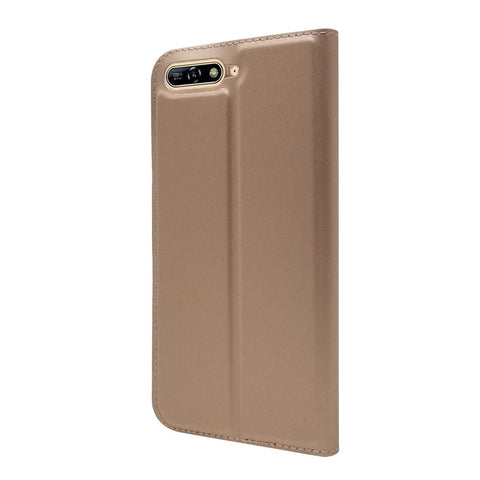 Auto-absorbed Stand Card Holder Leather Flip Cover for Huawei Y6 (2018)/Honor 7A (without Fingerprint Sensor)