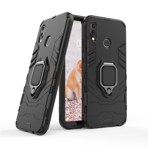 Cool Guard Ring Holder Kickstand PC TPU Hybrid Case for Huawei P20 Lite / Nova 3e
