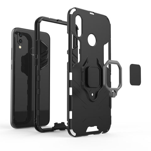 Cool Guard Ring Holder Kickstand PC TPU Hybrid Case for Huawei P20 Lite / Nova 3e