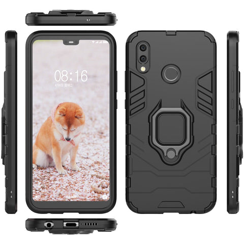 Cool Guard Ring Holder Kickstand PC TPU Hybrid Case for Huawei P20 Lite / Nova 3e