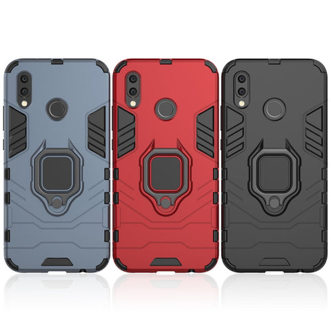 Cool Guard Ring Holder Kickstand PC TPU Hybrid Case for Huawei P20 Lite / Nova 3e