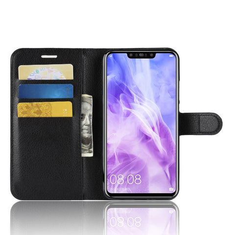 Litchi Skin Magnetic Leather Stand Cover for Huawei nova 3