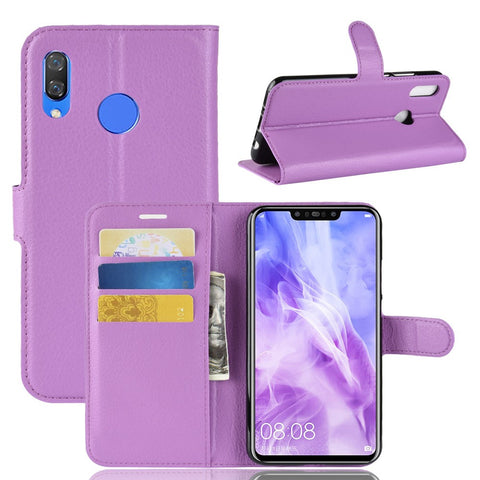 Litchi Skin Magnetic Leather Stand Cover for Huawei nova 3