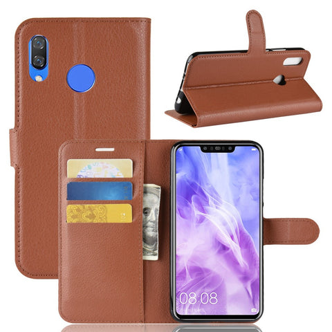 Litchi Skin Magnetic Leather Stand Cover for Huawei nova 3