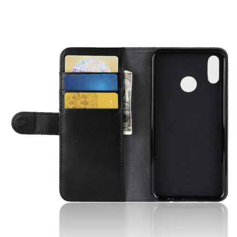 Genuine Split Leather Wallet Stand Case for Huawei nova 3