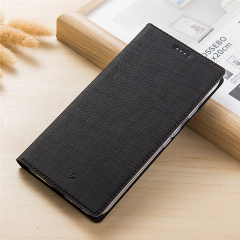 VILI DMX Cross Texture Card Holder Leather Stand Case for Huawei P Smart+ /nova 3i