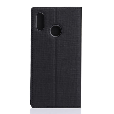 VILI DMX Cross Texture Card Holder Leather Stand Case for Huawei P Smart+ /nova 3i