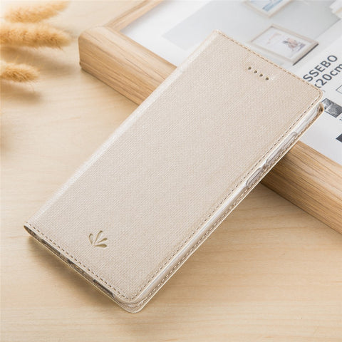 VILI DMX Cross Texture Card Holder Leather Stand Case for Huawei P Smart+ /nova 3i