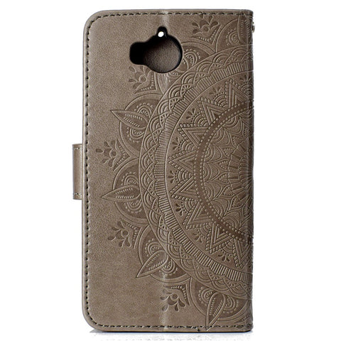 Imprinted Mandala Pattern Wallet Leather Mobile Phone Case for Huawei Y5 (2017) / Y6 (2017)