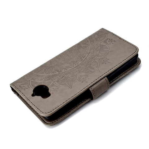 Imprinted Mandala Pattern Wallet Leather Mobile Phone Case for Huawei Y5 (2017) / Y6 (2017)