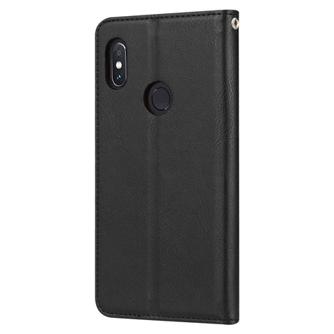 PU Leather Auto-absorbed Stand Wallet Protective Casing for Huawei P Smart Plus / nova 3i