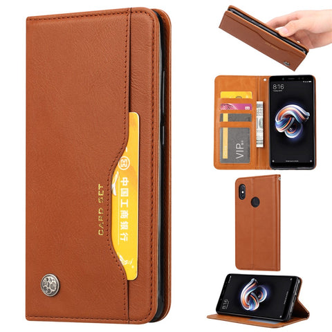 PU Leather Auto-absorbed Stand Wallet Protective Casing for Huawei P Smart Plus / nova 3i