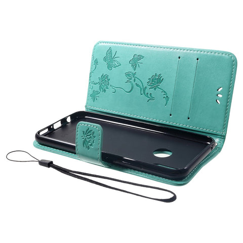 Imprint Butterfly Flower PU Leather Wallet Phone Shell for Huawei nova 3i / P Smar+
