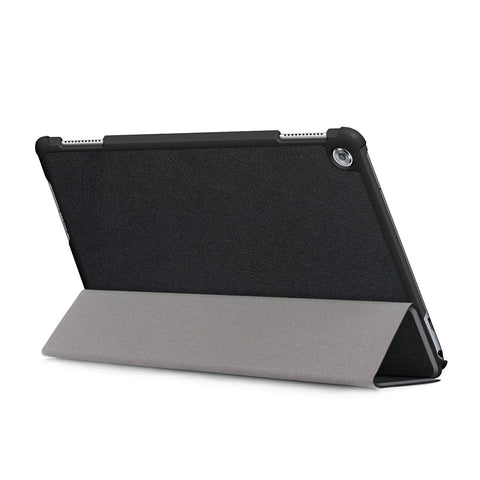 For Huawei Mediapad M5 Lite 10.1 Tri-fold Stand Auto-wake / sleep Smart Leather Case