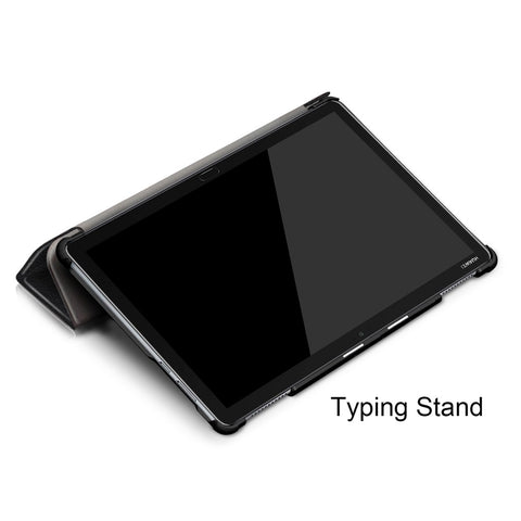 For Huawei Mediapad M5 Lite 10.1 Tri-fold Stand Auto-wake / sleep Smart Leather Case