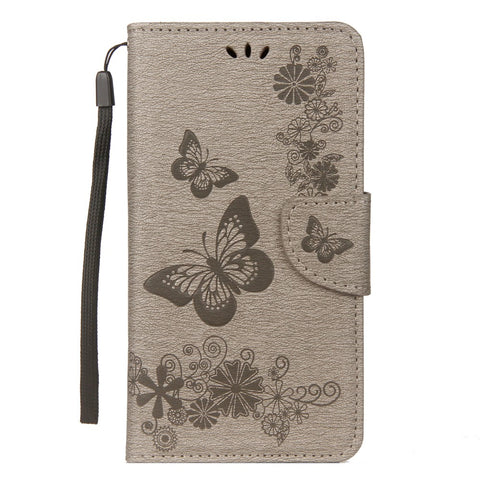 Imprint Butterfly Flower Wallet Leather Magnetic Case for Huawei Mate 20 Lite / Maimang 7