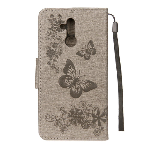 Imprint Butterfly Flower Wallet Leather Magnetic Case for Huawei Mate 20 Lite / Maimang 7