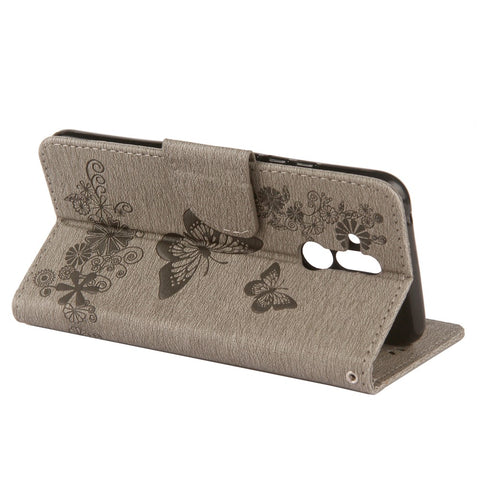 Imprint Butterfly Flower Wallet Leather Magnetic Case for Huawei Mate 20 Lite / Maimang 7