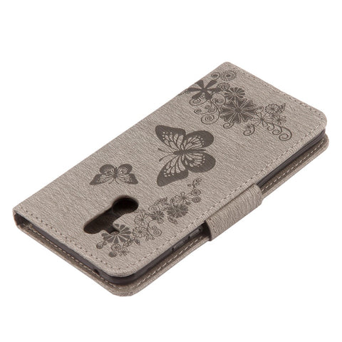 Imprint Butterfly Flower Wallet Leather Magnetic Case for Huawei Mate 20 Lite / Maimang 7