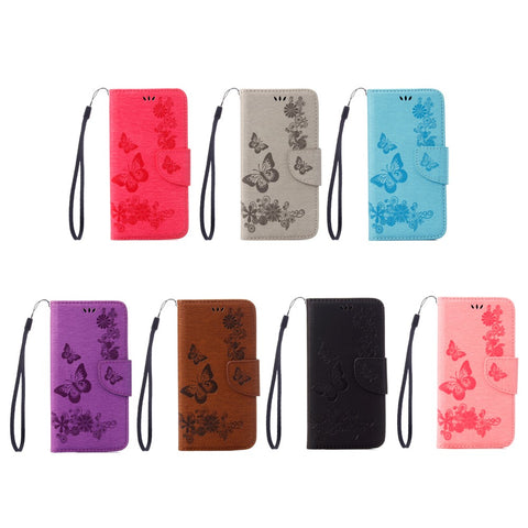 Imprint Butterfly Flower Wallet Leather Magnetic Case for Huawei Mate 20 Lite / Maimang 7