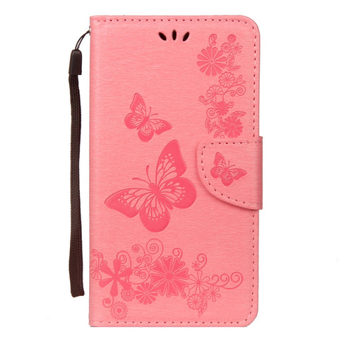 Imprint Butterfly Flower Wallet Leather Magnetic Case for Huawei Mate 20 Lite / Maimang 7