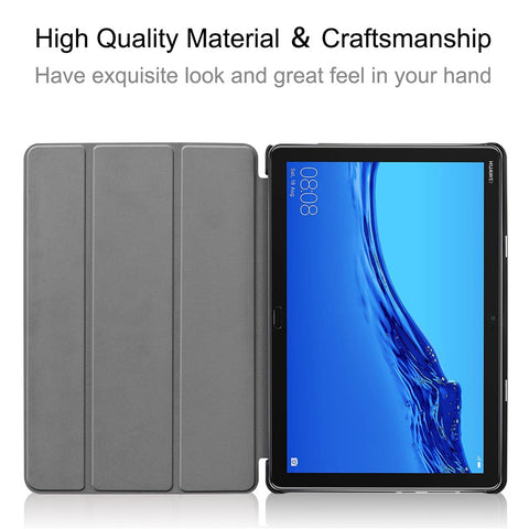 ENKAY HAT PRINCE PU Leather Smart Tablet Case with Tri-fold Stand for Huawei MediaPad M5 lite 10
